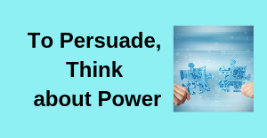 Text To Persuade, Think about Power with picture of two hands each holding jigsaw piece